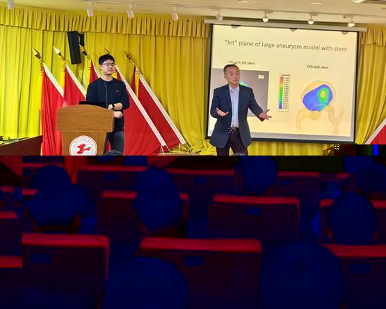 A person standing in front of a podium with a crowd of people in the background

Description automatically generated